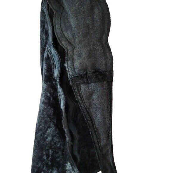 Victoria's Secret Velvet Teddy Black Large Beads Thong Bodysuit Gold Label VTG - Picture 5 of 7